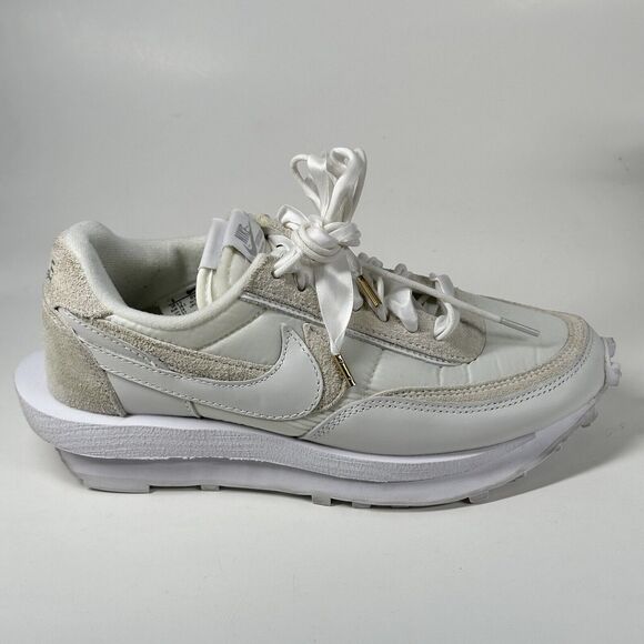 Nike Shoes LDWaffle x Sacai White Nylon Suede Mens Size 6 Sneakers - Picture 9 of 16